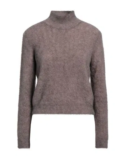 Kaos Jeans Woman Turtleneck Taupe Size L Viscose, Polyester, Polyamide In Grey