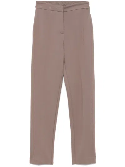 Kaos Jersey Straight-leg Trousers In Brown