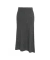 Kaos Knitted Midi Skirt With Trapeze Silhouette In Gray