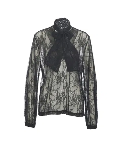 Kaos Lace Shirt With Bow Details In Gray