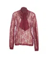Kaos Lace Shirt With Bow Details In Red