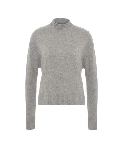Kaos Light Grey Wool Turtleneck Sweater In Gray