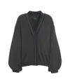 Kaos Lightweight Bomber Jacket With Relaxed Fit And Textured Fabric In Gray