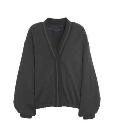 Kaos Lightweight Bomber Jacket With Relaxed Fit And Textured Fabric In Gray