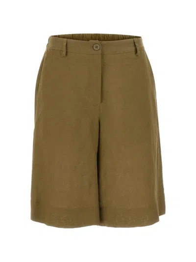 Kaos Linen Bermuda Shorts In Green