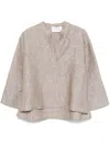 Kaos Linen Blouse In Brown