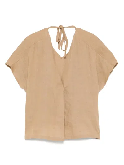 Kaos Linen Blouse In Neutrals