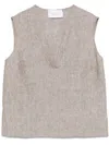 Kaos Linen Top In Brown