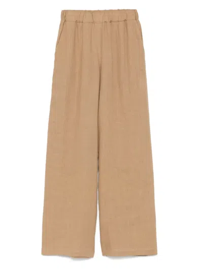 Kaos Linen Wide-leg Trousers In Neutrals