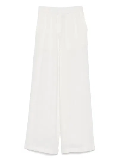 Kaos Linen Wide-leg Trousers In White