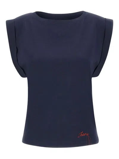 Kaos Logo-embroidered T-shirt In Blue