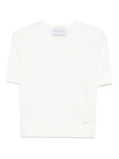 Kaos T-shirt Mit Logo-schild In Weiss