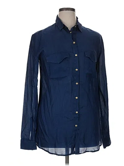 Pre-owned Kaos Long Sleeve Button Down Shirt In Blue