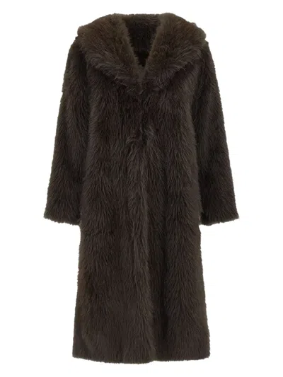 Kaos Long-sleeve Coat In Brown