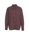 Kaos Long-sleeved Red Blouse With Classic Collar And Structured Detailing In Burgundy