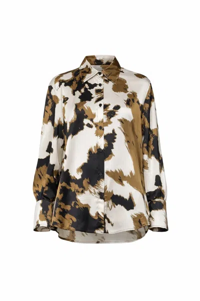 Kaos Long-sleeve Patterned Shirt In Brown