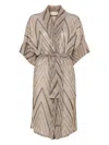 Kaos Lurex Coat In Brown