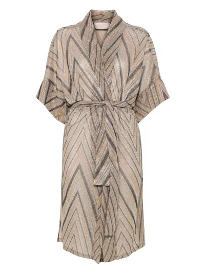 Kaos Lurex Coat In Neutral