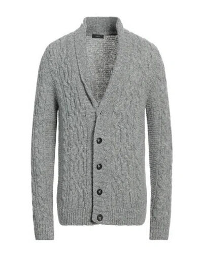 Kaos Man Cardigan Grey Size L Acrylic, Wool, Polyamide