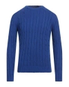 Kaos Man Sweater Bright Blue Size L Cotton In Blue