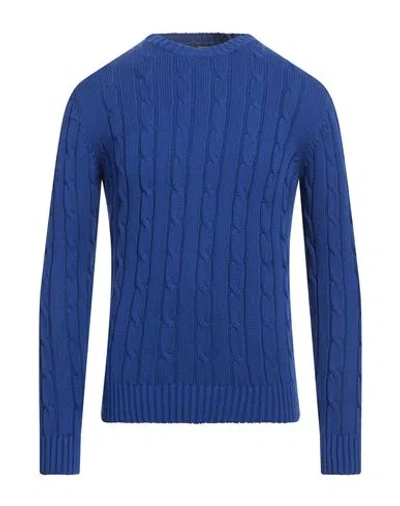 Kaos Man Sweater Bright Blue Size L Cotton