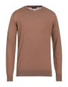 Kaos Man Sweater Brown Size L Wool In Brown