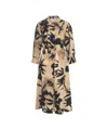 Shop Kaos Maxi Dress With Floral Pattern In Neutrals