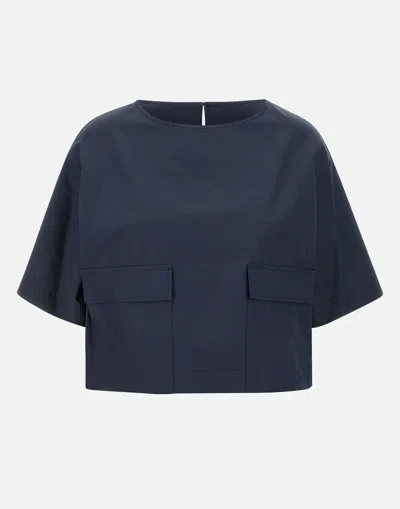 Kaos Midnight Blue Cotton Poplin Blouse