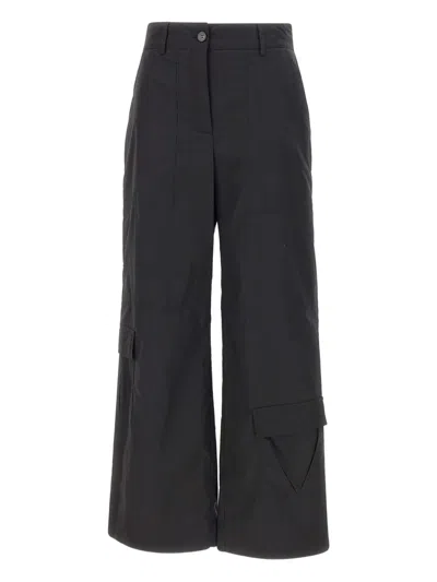 Kaos Multi-pockets Cargo Straight Trousers In Black