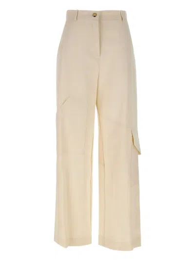 Kaos Multi-pockets Cargo Straight Trousers In Neutral