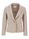 Kaos Narrow-lapel Single-button Blazer In Neutral
