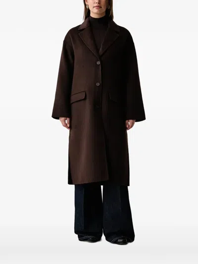 Kaos Notched-lapel Single-breasted Coat In 브라운