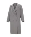 Kaos Oversized Double-breasted Coat In Gray