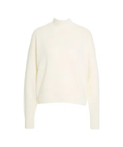 Kaos Oversized White Sweater With Glitter Finish