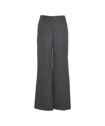 Kaos Palazzo Pants With Checked Pattern In Gray