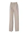 Kaos Striped Printed Casual Pants In Gray