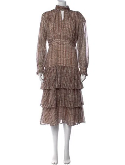 Pre-owned Kaos Patterned Midi Length Dress W/ Tags In Multicolor