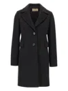 Kaos Peak-lapel Button Coat In Black