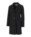 Kaos Peak-lapel Button Coat In Black