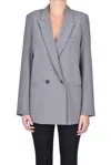 Kaos Pinstriped Double-breasted Blazer In Gray