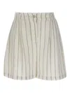 Kaos Blend Pinstripe Shorts In White