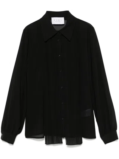 Kaos Pleat-detail Shirt In Black