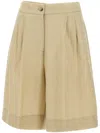Kaos Pleat-detail Tailored Shorts In Neutrals