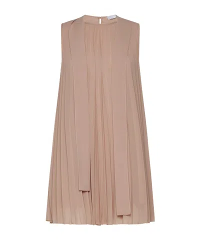 Kaos Pleated A-line Dress In Gold