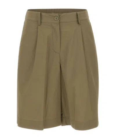 Kaos Pleated Bermuda Shorts In Green