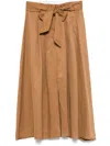 Kaos Pleated Midi Skirt In Brown