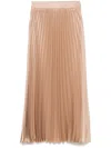 Kaos Pleated Midi Skirt In Neutrals