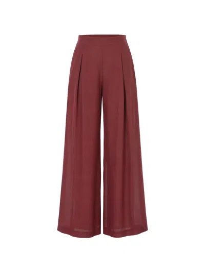 Kaos Pleated Palazzo Pants In Red