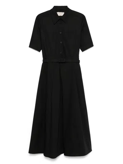Kaos Pleated Shirt Dress In Black