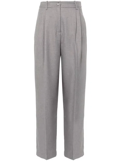 Kaos Pleated Tailored Trousers In Grey